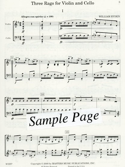 Ryden, W.: 3 Rags for Violin and Violoncello