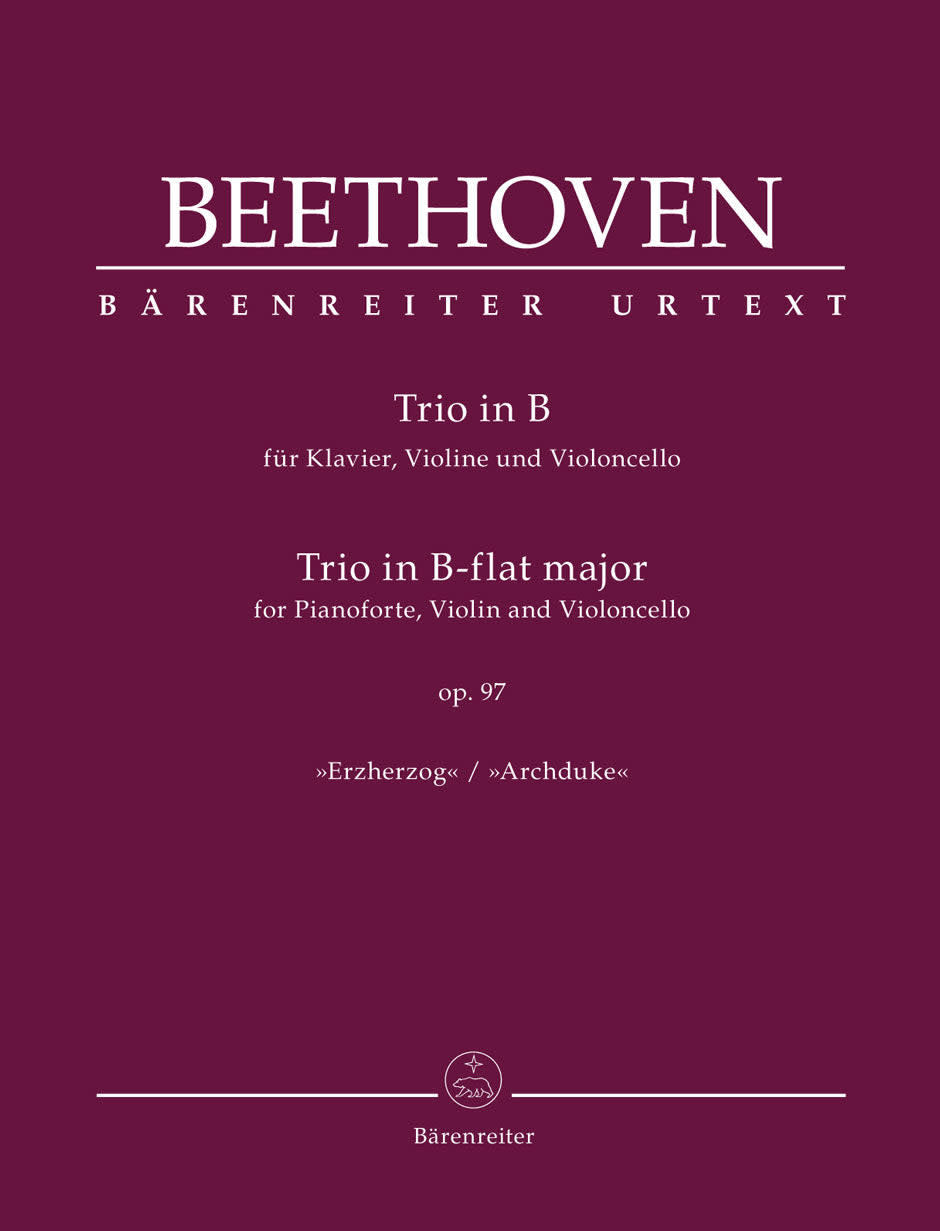 Beethoven, L. (Del Mar): Trio in B-flat major, op. 97 (violin, cello, piano) Barenreiter Urtext