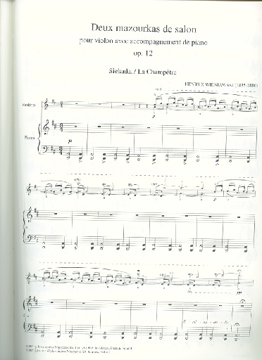 Wieniawski, Henri: Deux mazourkas (Two Mazurkas) op. 12 (violin and piano)