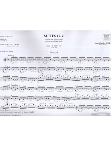 Bach, J.S. (Salles): Cello Suites Volume 1-Suites #1, 2 & 3 (solo bass)