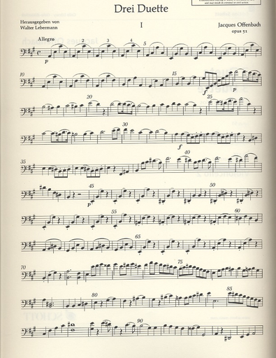 Offenbach, J. (Lebermann, arr.): 3 Duets, Op.51 (2 Cellos)