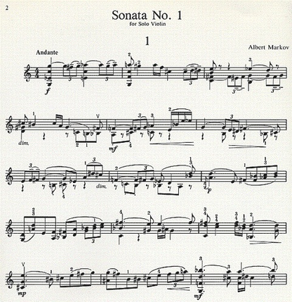 Markov, Albert: Sonata #1 (Violin Solo)