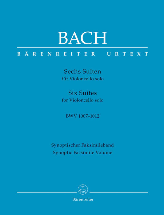 Bach, J.S. (Talle): 6 Suites for Cello Solo, BWV1007-1012, Synoptic facsimile volume (cello) Barenreiter