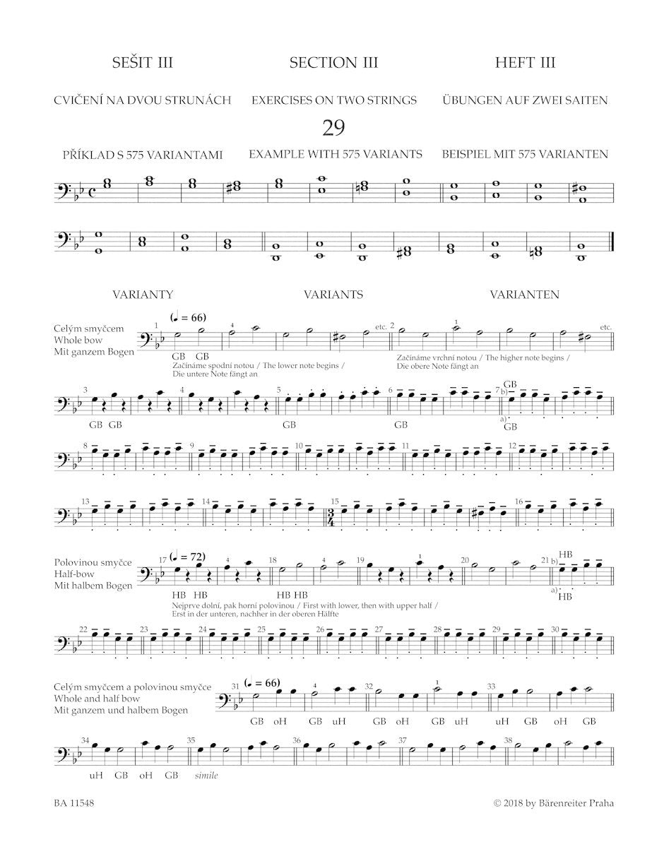 Sevcik: School of Bowing Technique for Violoncello, Op.2, Book 2, Section 3 and 4 (cello) Barenreiter