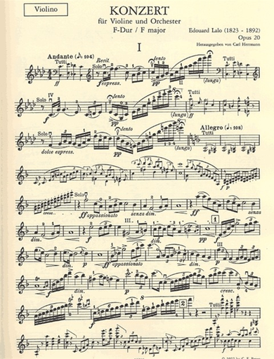 Lalo, Edouard: Violin Concerto Op.20 (violin & piano)