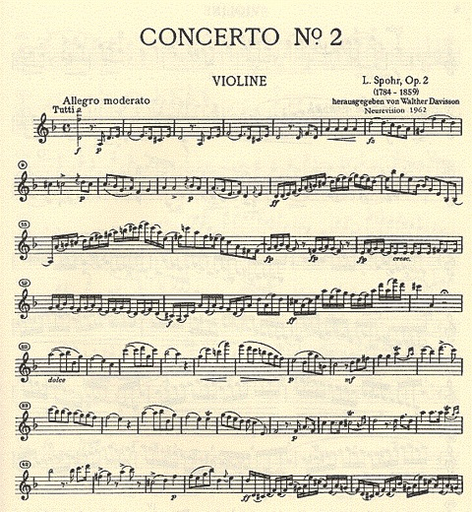 Spohr, Louis: Violin Concerto in d minor No.2 Op.2 (violin & piano)