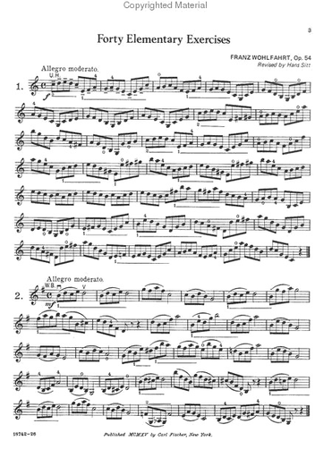 Wohlfahrt: 40 Elementary Exercises for the Violin, Op. 54