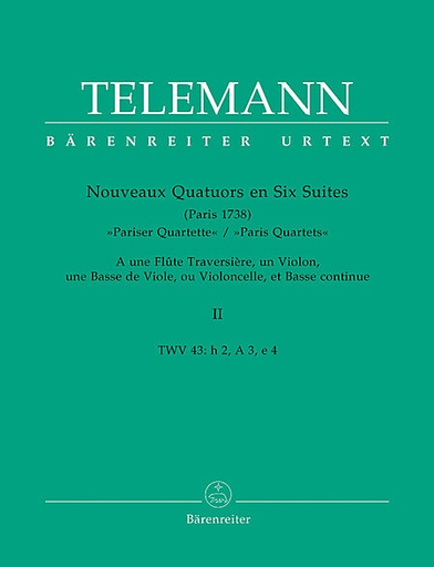 Telemann, G.P.: Paris Quartets Vol.2 (flute, piano, violin, viola, cello) Barenreiter