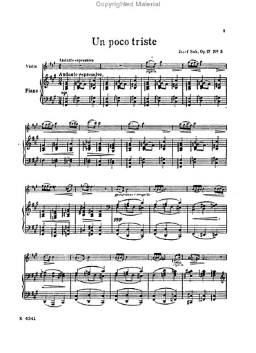 Suk, Josef: Four Pieces Op.17 #3 & 4 (violin & piano)