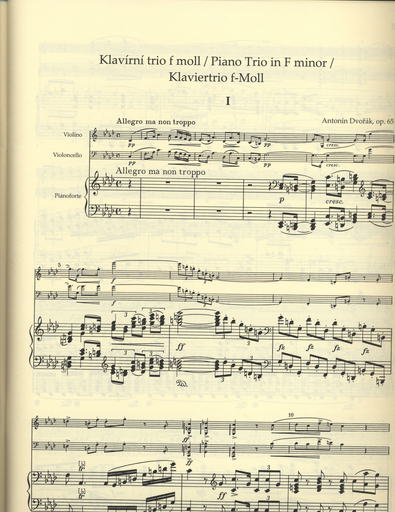Dvorak, Antonin: Piano Trio in f minor, Op. 65 (piano, violin, cello) Barenreiter