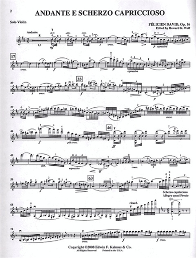 David, Felicien: Andante e Scherzo capriccioso Op. 16 (violin & piano)