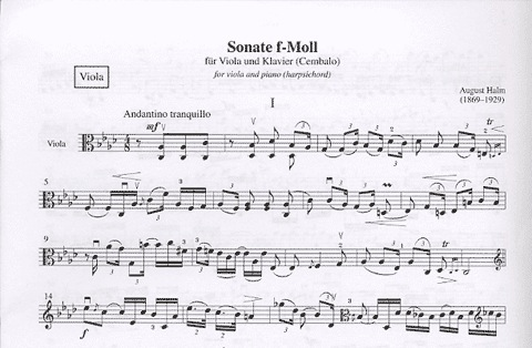 Halm, August: Sonata in f minor (viola & piano)