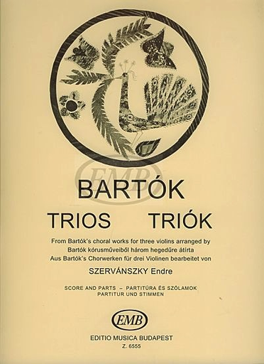 Bartok, B. (Szervanszky): Violin Trios from Choral Works (three violins)