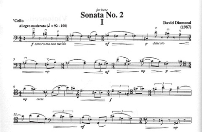 Diamond, David: Cello Sonata No.2 (cello & piano)
