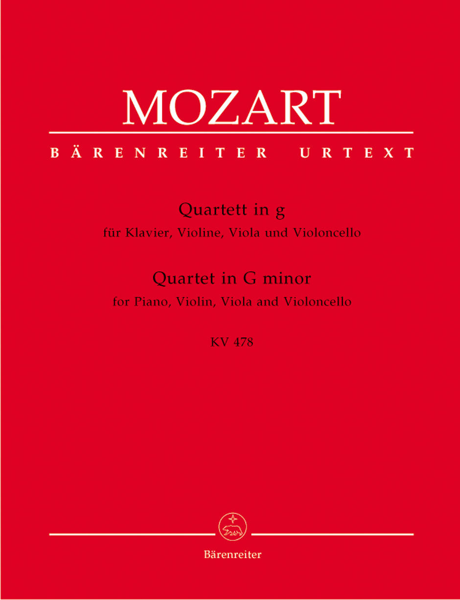 Mozart, W.A. (Federhofer): Piano Quartet in G minor, KV478 - URTEXT (piano quartet) Barenreiter