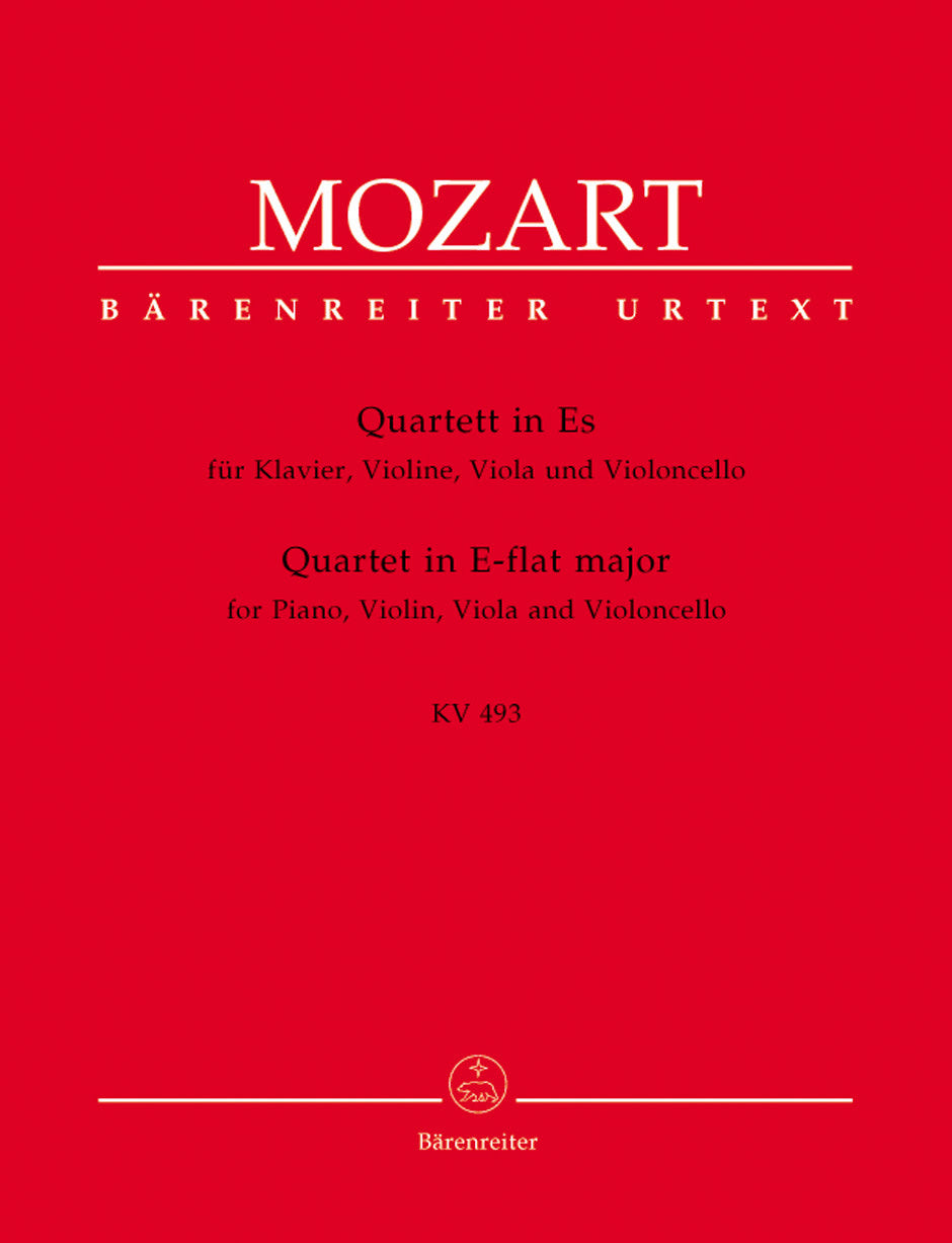 Mozart, W.A. (Federhofer): Piano Quartet in E-flat major, KV493 - URTEXT (piano quartet) Barenreiter