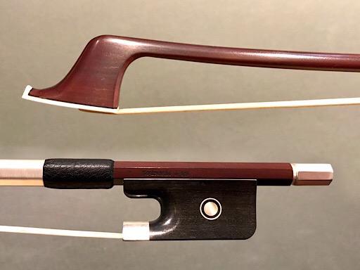 GUY JEANDEL round Pernambuco cello bow, silver & ebony, JAPAN