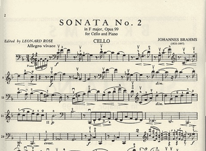 Brahms, Johannes (Rose): Sonata #2 Op.99 in f (cello & piano)