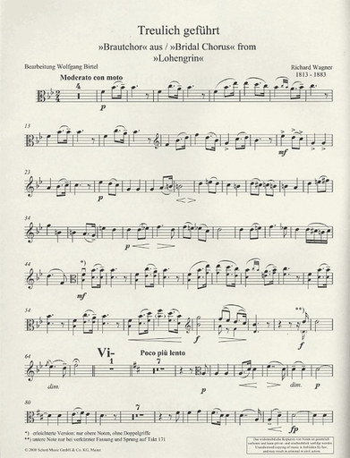 Wagner, Richard: Bridal Chorus from Lohengrin (viola & piano)