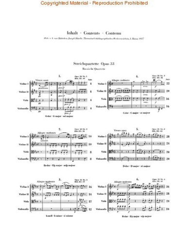 Haydn, F.J. (Feder, ed.): String Quartets, Vol.5, Op. 33, "Russian Quartets", urtext (2 violins, viola, and cello)