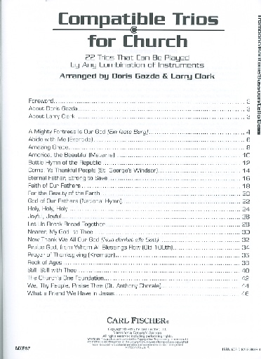 Clark, Larry & Gazda, Doris: Compatible Trios for Church-22 Trios That Can Be Played by Any Combination of Instruments (3 cellos or basses)