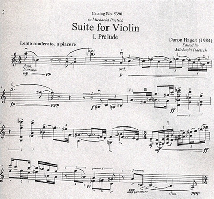 Hagen, Daron: Suite for Violin