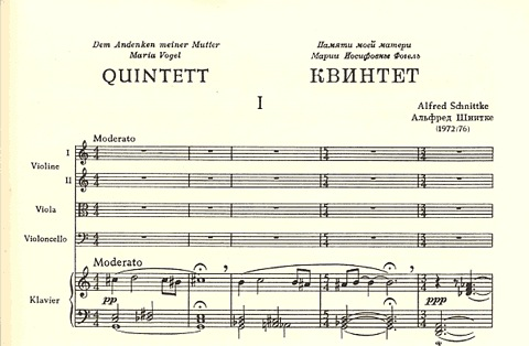 Schnittke, Alfred: Klavierquintett (piano, 2 violins, viola, cello)