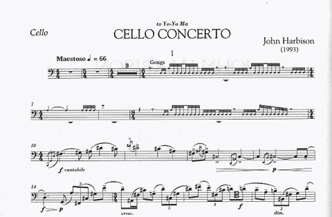 Harbison, John: Cello Concerto (cello & piano)