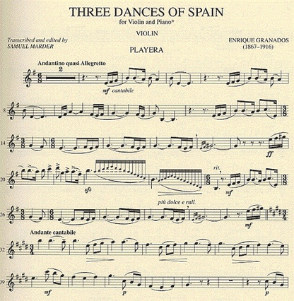Granados, Enrique: Three Dances of Spain (violin & piano)