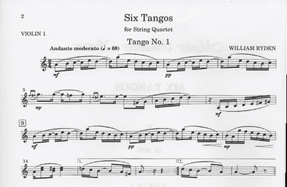 Ryden: Six Tangos (string quartet)  Masters Music