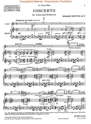 Britten, B.: Concerto, Op.15 (violin & piano)